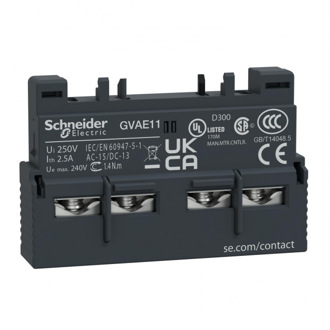 Βοηθητική Επαφή 1NO+1NC Για GV2 Και GV3 Διακόπτες GVAE11 SCHNEIDER ELECTRIC