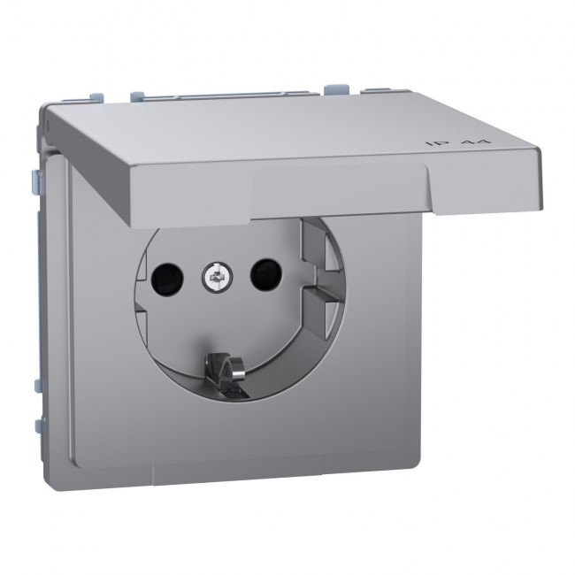 Πρίζα Σούκο Ασφαλείας Με Καπάκι Ατσάλι MEG2314-6036 System D MERTEN