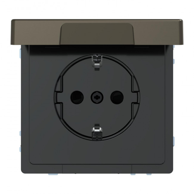 Πρίζα Σούκο Ασφαλείας Με Καπάκι Mocca MEG2314-6052 System D MERTEN