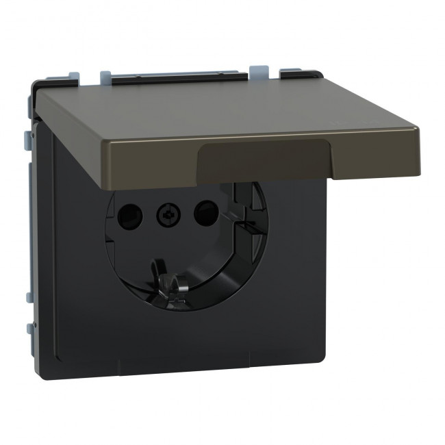 Πρίζα Σούκο Ασφαλείας Με Καπάκι Mocca MEG2314-6052 System D MERTEN