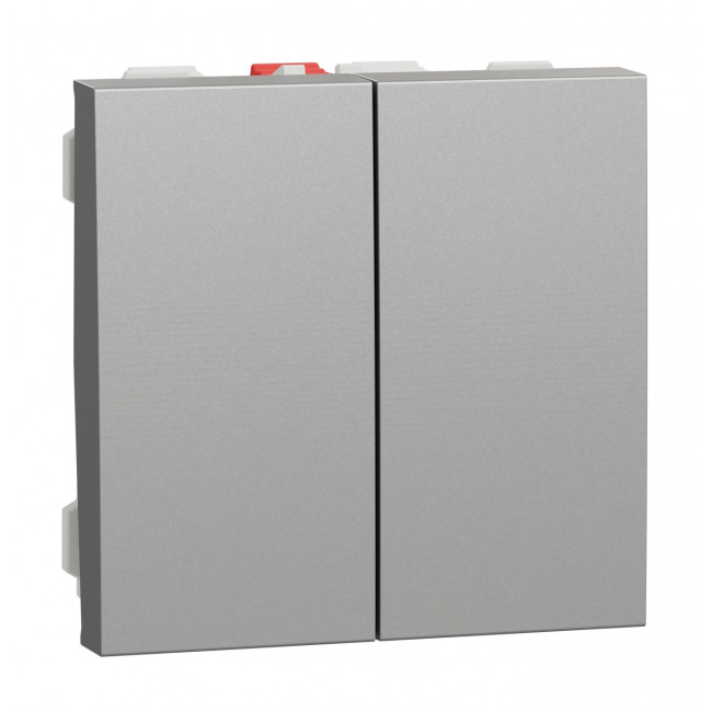 Διακόπτης K/R 2 Στοιχείων Αλουμίνιο NU321130 New Unica