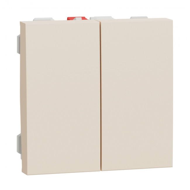 Διακόπτης Διπλός A/R 2 Στοιχείων Μπεζ NU321344 New Unica