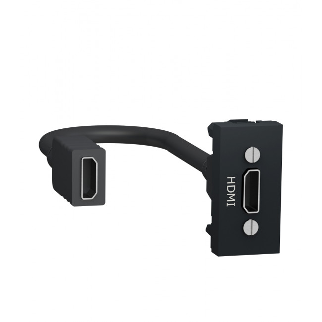 Πρίζα HDMI Προκαλωδιωμένη 1 στοιχείου Ανθρακί NU343054 New Unica