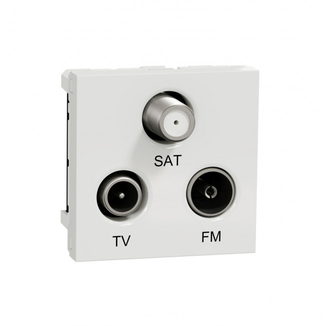Πριζα TV/FM/SAT Αστέρας 2 Στοιχείων Λευκό NU345018 New Unica