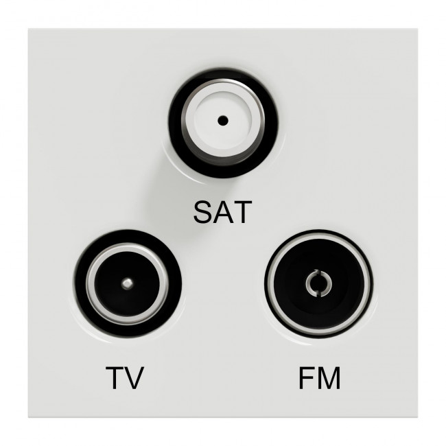 Πριζα TV/FM/SAT Αστέρας 2 Στοιχείων Λευκό NU345018 New Unica