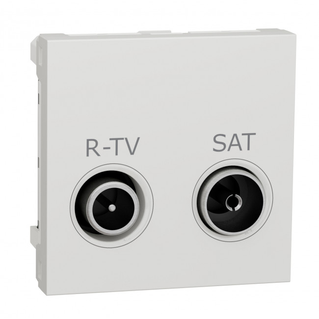 Πριζα TV-FM/SAT Διέλευσης 2 Στοιχείων Λευκό NU345618 New Unica
