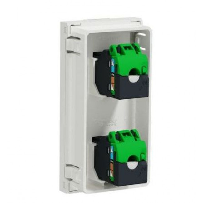 Πριζα Δικτύου Διπλή RJ45 Cat.6 UTP 4 Στοιχείων Λευκό NU348218 New Unica