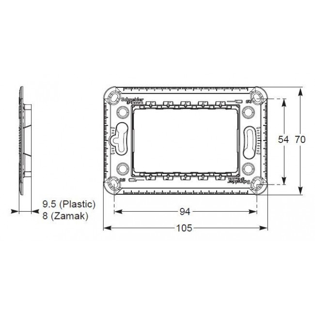 Βάση 3 Στοιχείων Για Στήριξη Με Βίδες NU7103P New Unica