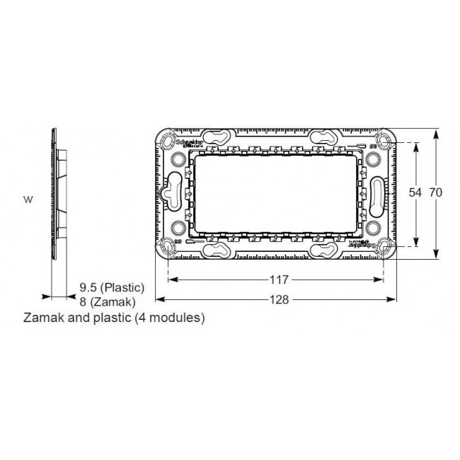 Βάση 4 Στοιχείων Για Στήριξη Με Βίδες NU7104P New Unica