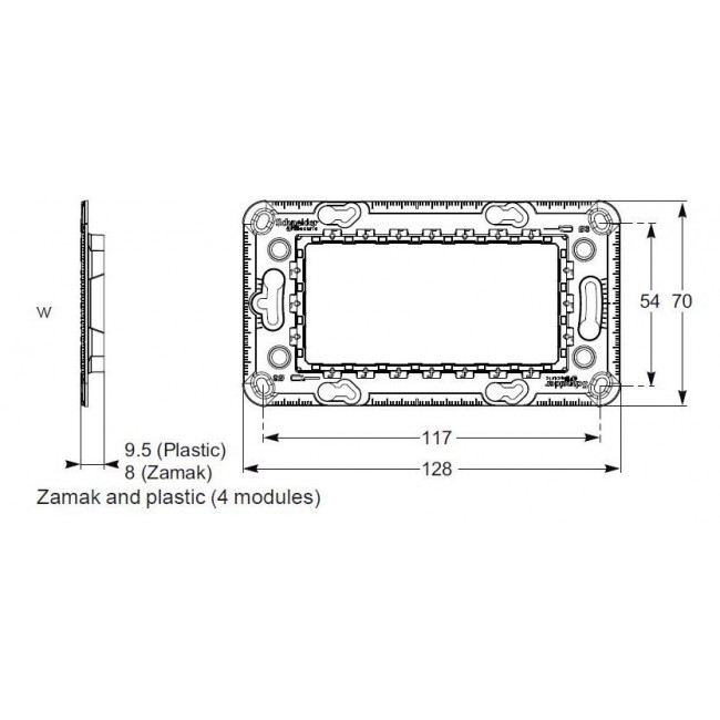 Βάση 4 Στοιχείων Για Στήριξη Με Βίδες NU7104P New Unica