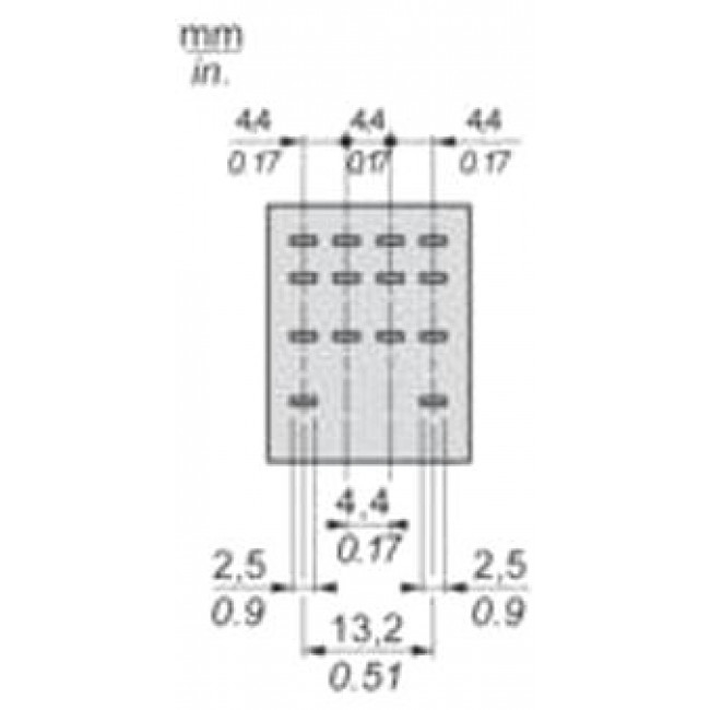 Ρελέ Μεσαίο 4P 48V DC 6A Solder Με LED RXM4AB2ED SCHNEIDER ELECTRIC