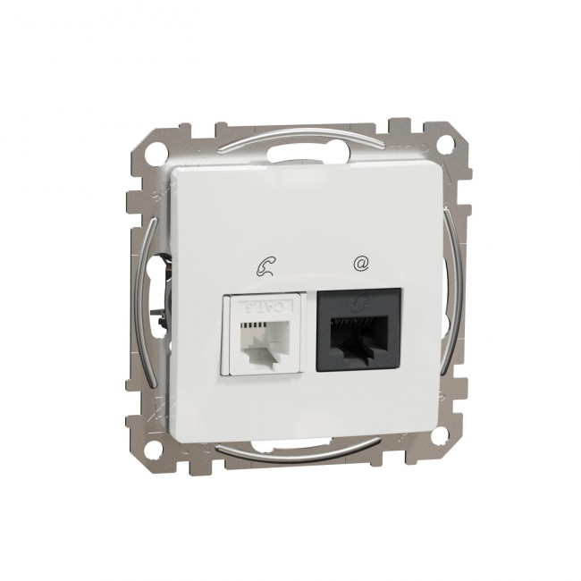 Πρίζα RJ11 Και RJ45 Cat5e Λευκό SDD111458 Sedna SCHNEIDER ELECTRIC
