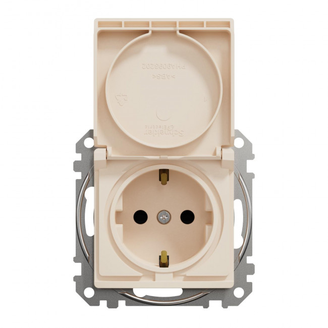 Πρίζα Σούκο Ασφαλείας Μπεζ Με Καπάκι SDD112024 Sedna SCHNEIDER ELECTRIC