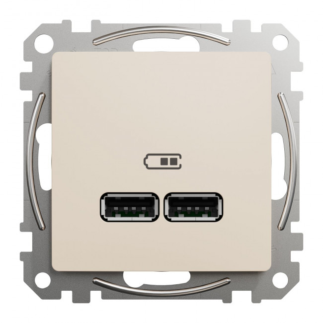 Πρίζα USB Διπλή Φόρτισης Συσκευών TypeA Μπεζ SDD112401 Sedna SCHNEIDER ELECTRIC