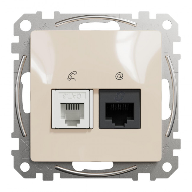 Πρίζα RJ11 Και RJ45 Cat5e Μπεζ SDD112458 Sedna SCHNEIDER ELECTRIC