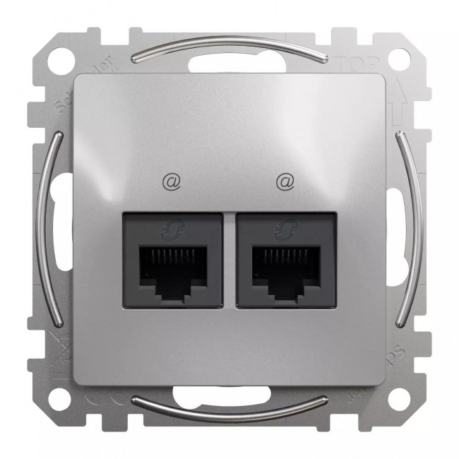 Πρίζα RJ45 Διπλή Cat6A UTP Αλουμίνιο SDD113467 Sedna SCHNEIDER ELECTRIC