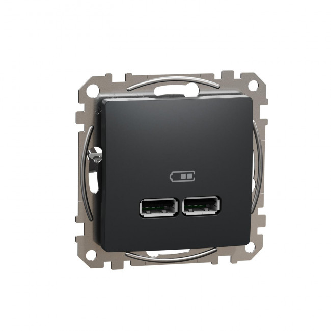 Πρίζα USB Διπλή Φόρτισης Συσκευών TypeA Ανθρακί SDD114401 Sedna SCHNEIDER ELECTRIC