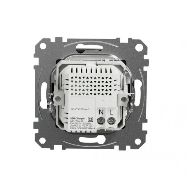 Πρίζα USB Διπλή Φόρτισης Συσκευών TypeA&C Ανθρακί SDD114402 Sedna SCHNEIDER ELECTRIC