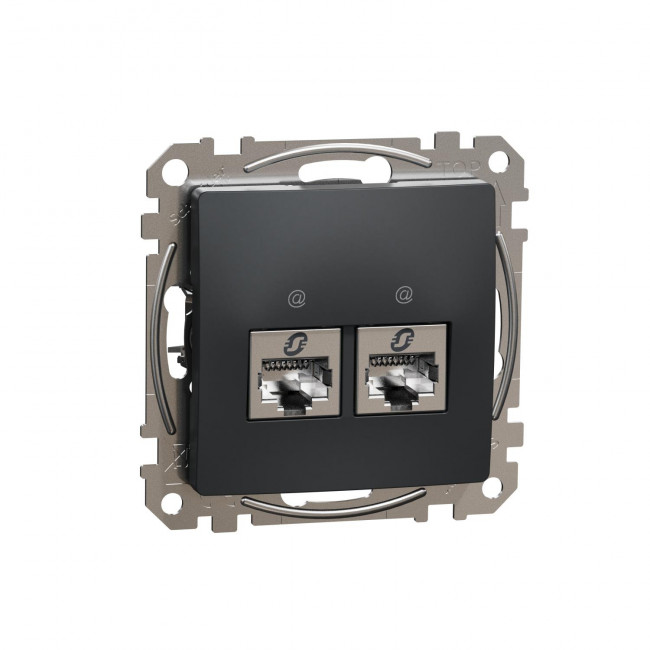 Πρίζα RJ45 Διπλή Cat6A STP Ανθρακί SDD114467S Sedna SCHNEIDER ELECTRIC