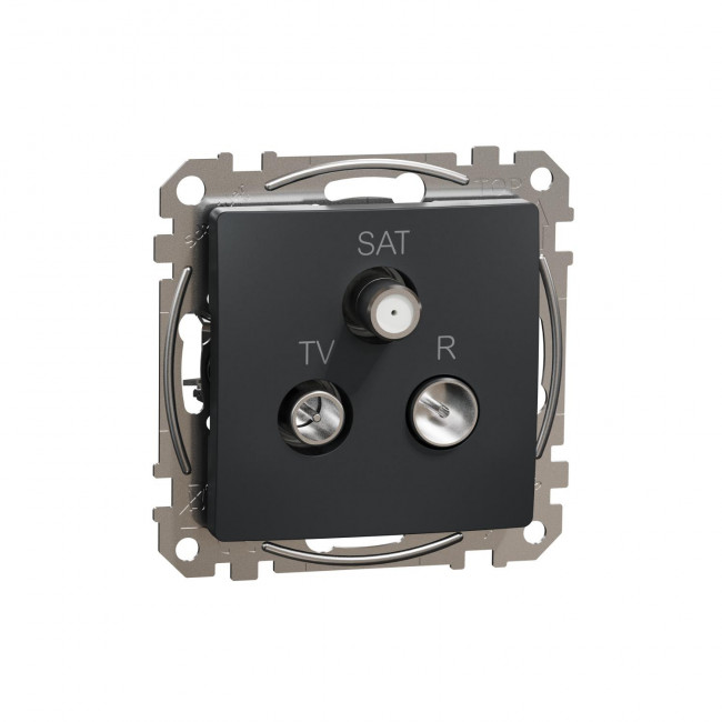 Πρίζα TV-RD-SAT Διέλευσης 10dB Ανθρακί SDD114488 Sedna SCHNEIDER ELECTRIC