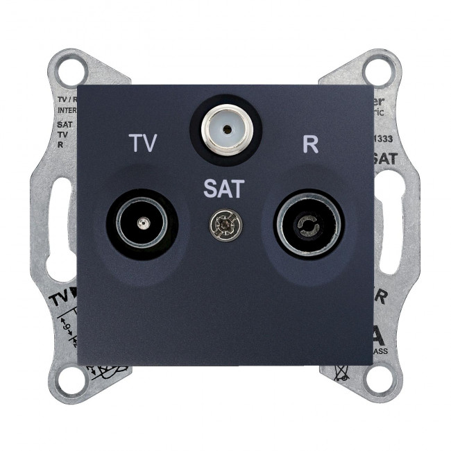 Πρίζα TV-FM-SAT Τερματική 1dB Γραφίτης SDN3501370 SEDNA