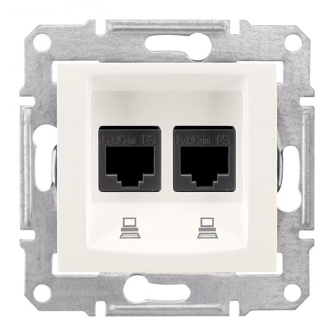 Πρίζα Δικτύου Διπλή RJ45 Cat.6 UTP Λευκό SDN4800123 SEDNA
