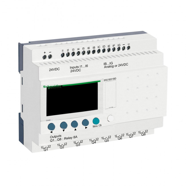 Μή Επεκτάσιμος Ελεγκτής 20 I/O Zelio Logic 24VDC SR2B201BD SCHNEIDER