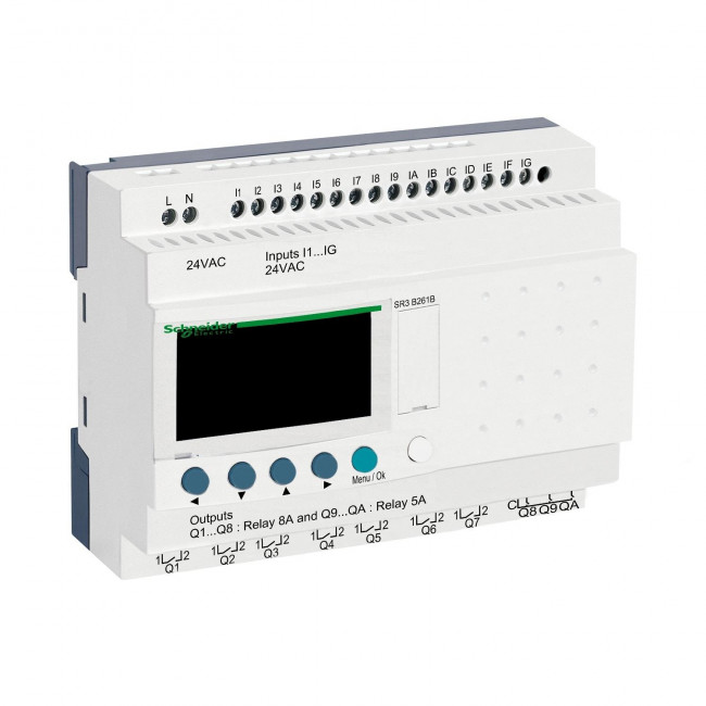 Επεκτάσιμος Ελεγκτής 26 I/O Zelio Logic 24VΑC SR3B261B SCHNEIDER