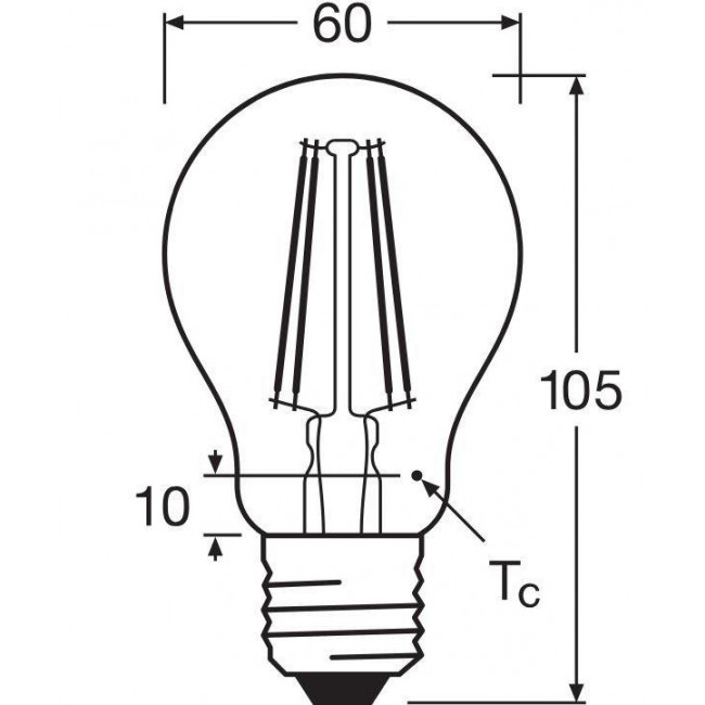 Λάμπα LED Κλασική 4W E27 2700k 230V Filament Clear LEDVANCE