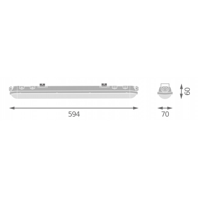 Φωτιστικό Οροφής LED 21W 6500k 60cm IP65 Γκρι DP E-Series LEDVANCE