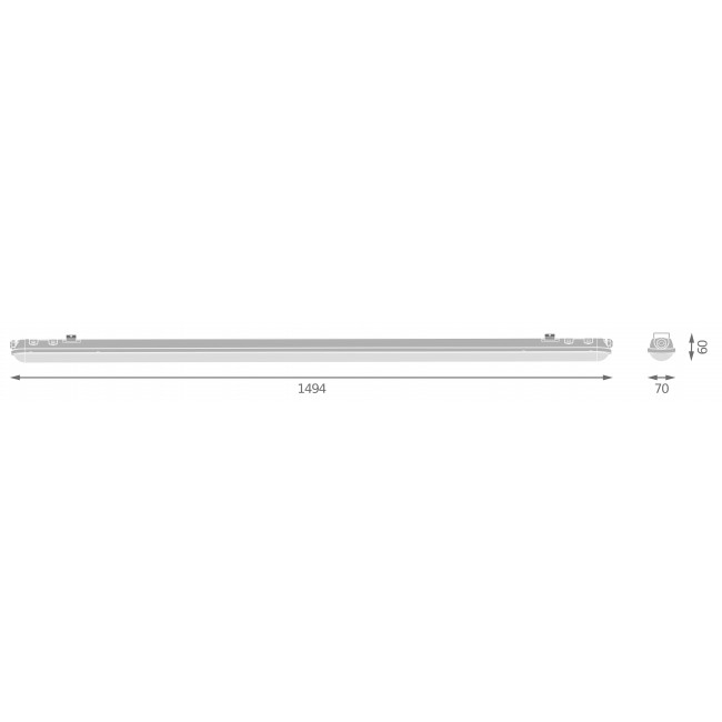 Φωτιστικό Οροφής LED 52W 4000k 150cm IP65 Γκρι DP E-Series LEDVANCE