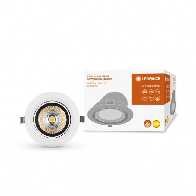 Σπότ Χωνευτό LED 35W 3000k Λευκό Σταθερό SpotVario 104020 LEDVANCE
