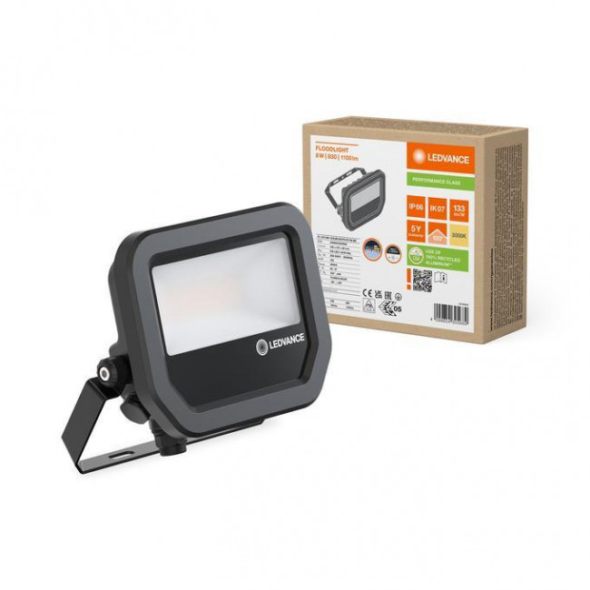 Προβολέας LED 8W 4000k Μαύρο IP66 230V Floodlight LEDVANCE