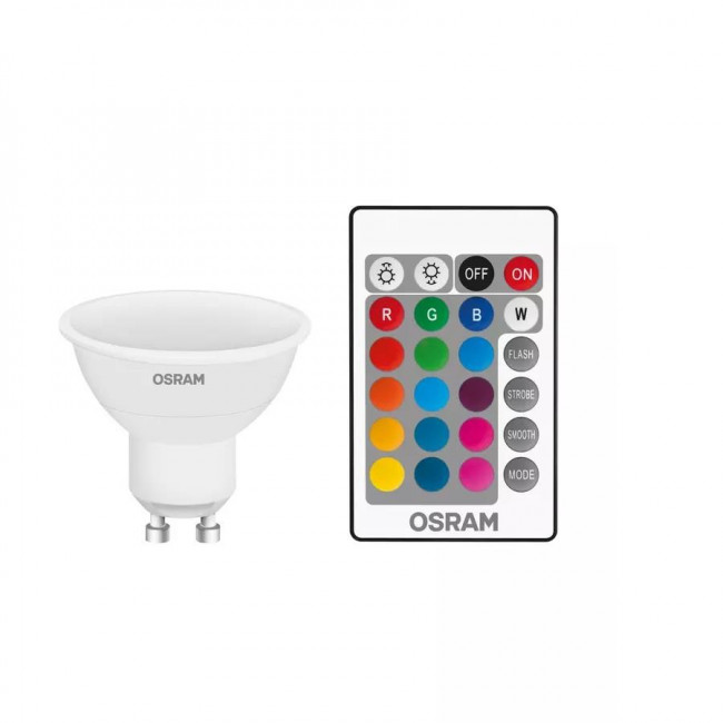 Λάμπα LED 4.2W RGB+W GU10 120° 230V Με Remote Control Ledstar OSRAM