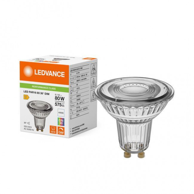 Λάμπα LED 6.1W GU10 4000k 230V 36° Dimmable LEDVANCE