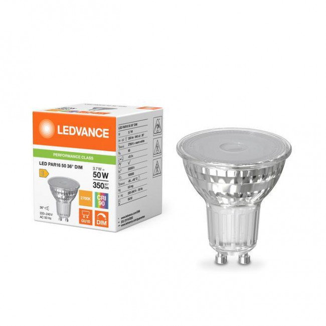 Λάμπα LED 3.7W GU10 2700k 230V 36° Dimmable LEDVANCE