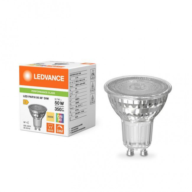 Λάμπα LED 3.7W GU10 3000k 230V 36° Dimmable LEDVANCE
