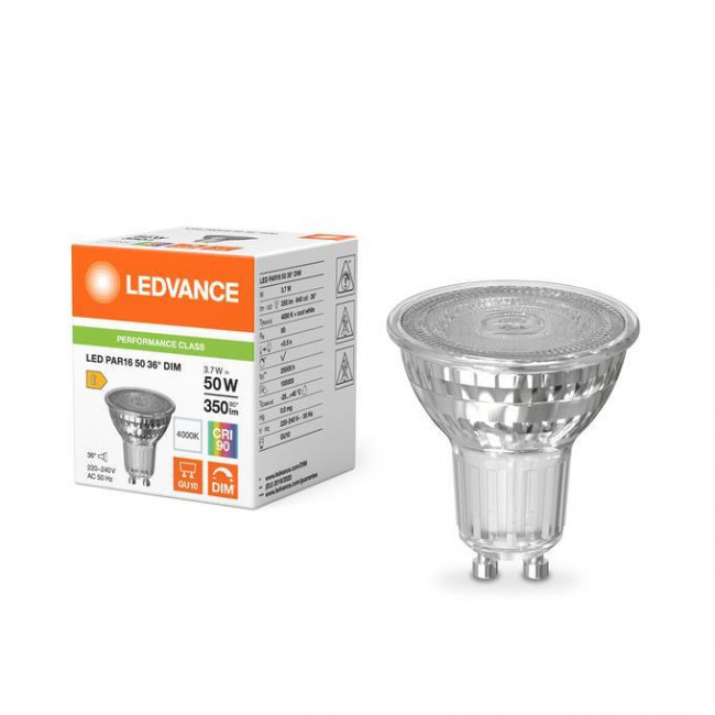Λάμπα LED 3.7W GU10 4000k 230V 36° Dimmable LEDVANCE