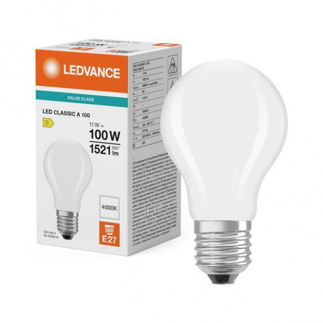 Λάμπα LED Κλασική 11W E27 4000k 230V Filament Frosted LEDVANCE