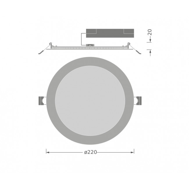 Πάνελ LED Χωνευτό 24W 3000K Στρογγυλό Λευκό LEDVANCE