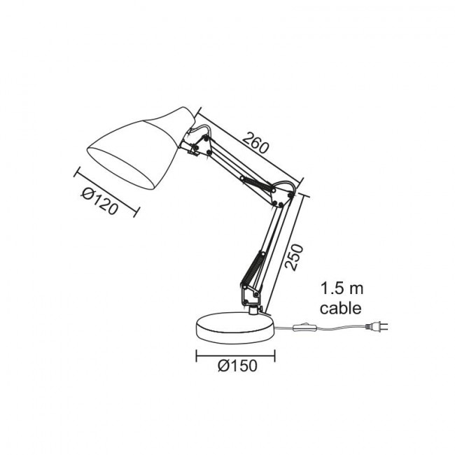 Φωτιστικό Γραφείου E27 Λευκό Kingston 2918WH ACA LIGHTING