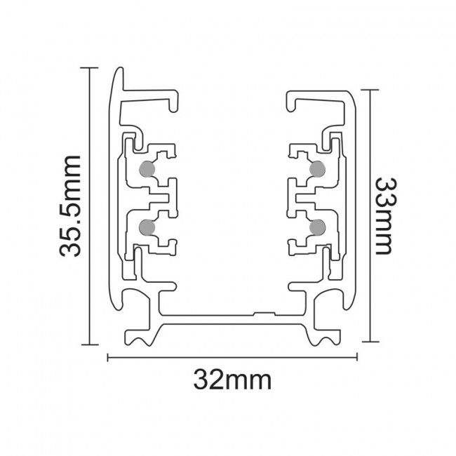 Ράγα Φωτισμού 3 Φάσεων 1 Μέτρου Γκρι 4W1MG ACA LIGHTING