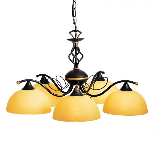 Φωτιστικό Πεντάφωτο Ε27 Καφέ Και Μελί Electra AD89065B ACA LIGHTING