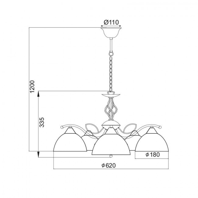 Φωτιστικό Πεντάφωτο Ε27 Καφέ Και Μελί Electra AD89065B ACA LIGHTING