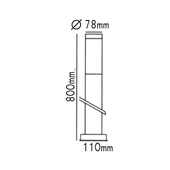 Φωτιστικό Κολώνα E27 Ασημί BT1003H08 ACA LIGHTING
