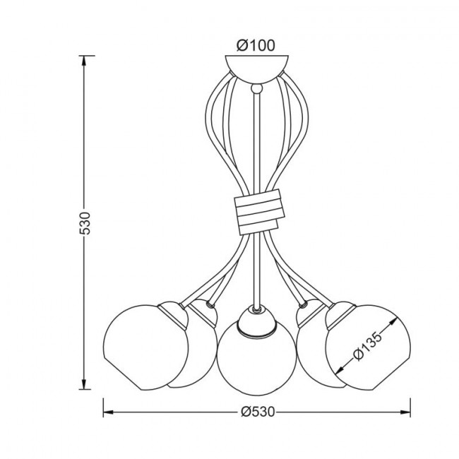 Φωτιστικό Πεντάφωτο E27 Λευκό Και Χρυσό Foyer DL11695C ACA LIGHTING