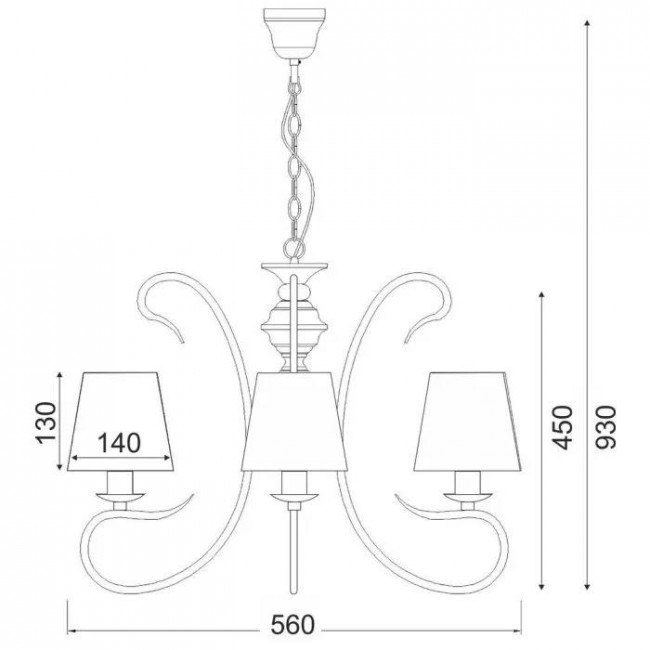 Φωτιστικό Τρίφωτο Ε14 Λευκό Πατίνα Dijon DL7613 ACA LIGHTING