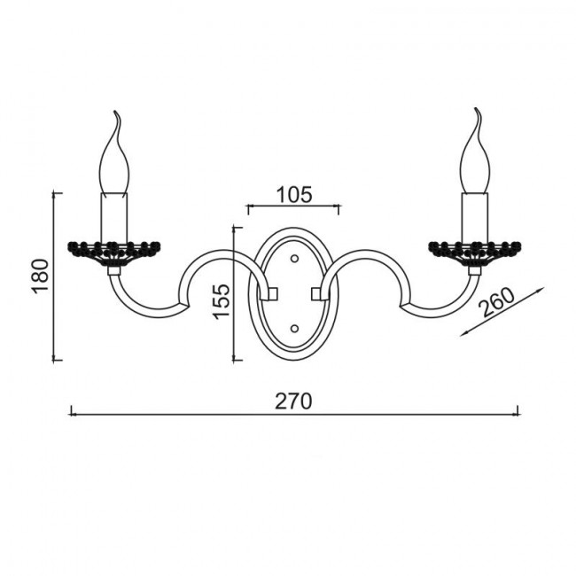 Απλίκα Δίφωτη E14 Λευκό Και Χρυσό DL9362WWG ACA LIGHTING