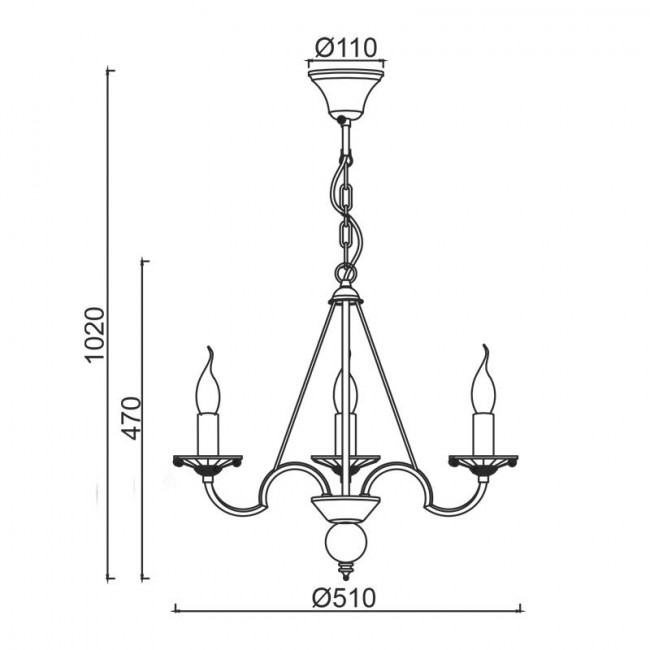 Φωτιστικό Τρίφωτο Ε14 Λευκό και Χρυσό DL9363PWG ACA LIGHTING