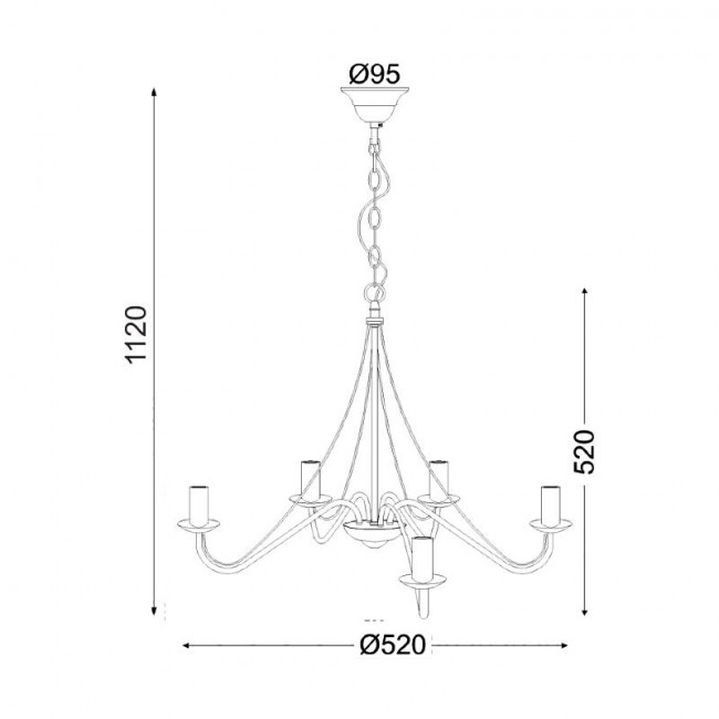 Φωτιστικό Πεντάφωτο Ε14 Καφέ Palmyra DLA0015 ACA LIGHTING
